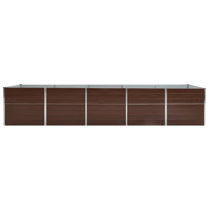 forhøjet plantekasse 400x80x77 cm galvaniseret stål brun