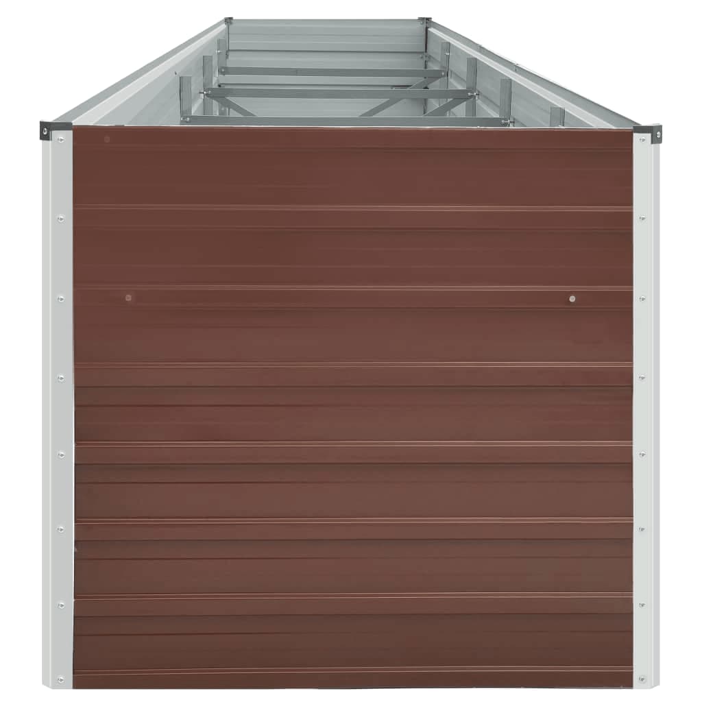 forhøjet plantekasse 400x80x77 cm galvaniseret stål brun