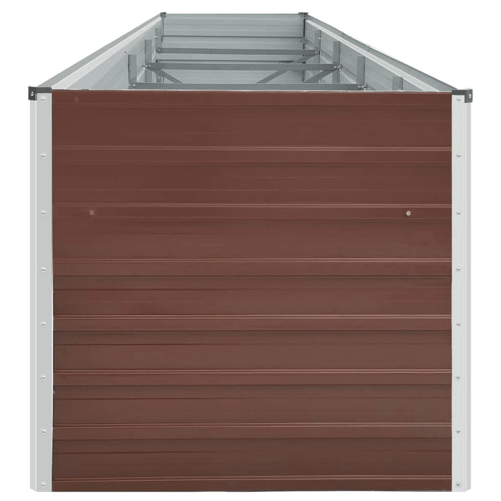 forhøjet plantekasse 400x80x77 cm galvaniseret stål brun