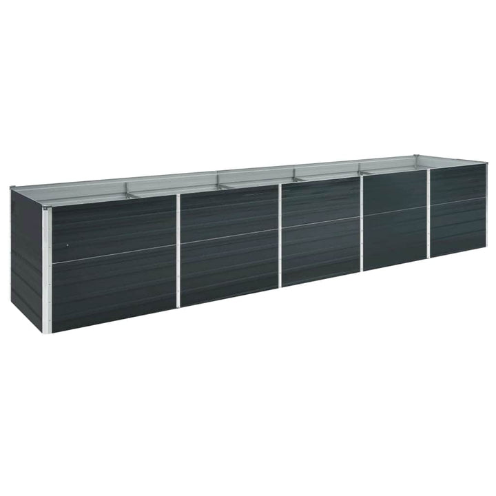forhøjet plantekasse 400x80x77 cm galvaniseret stål antracitgrå