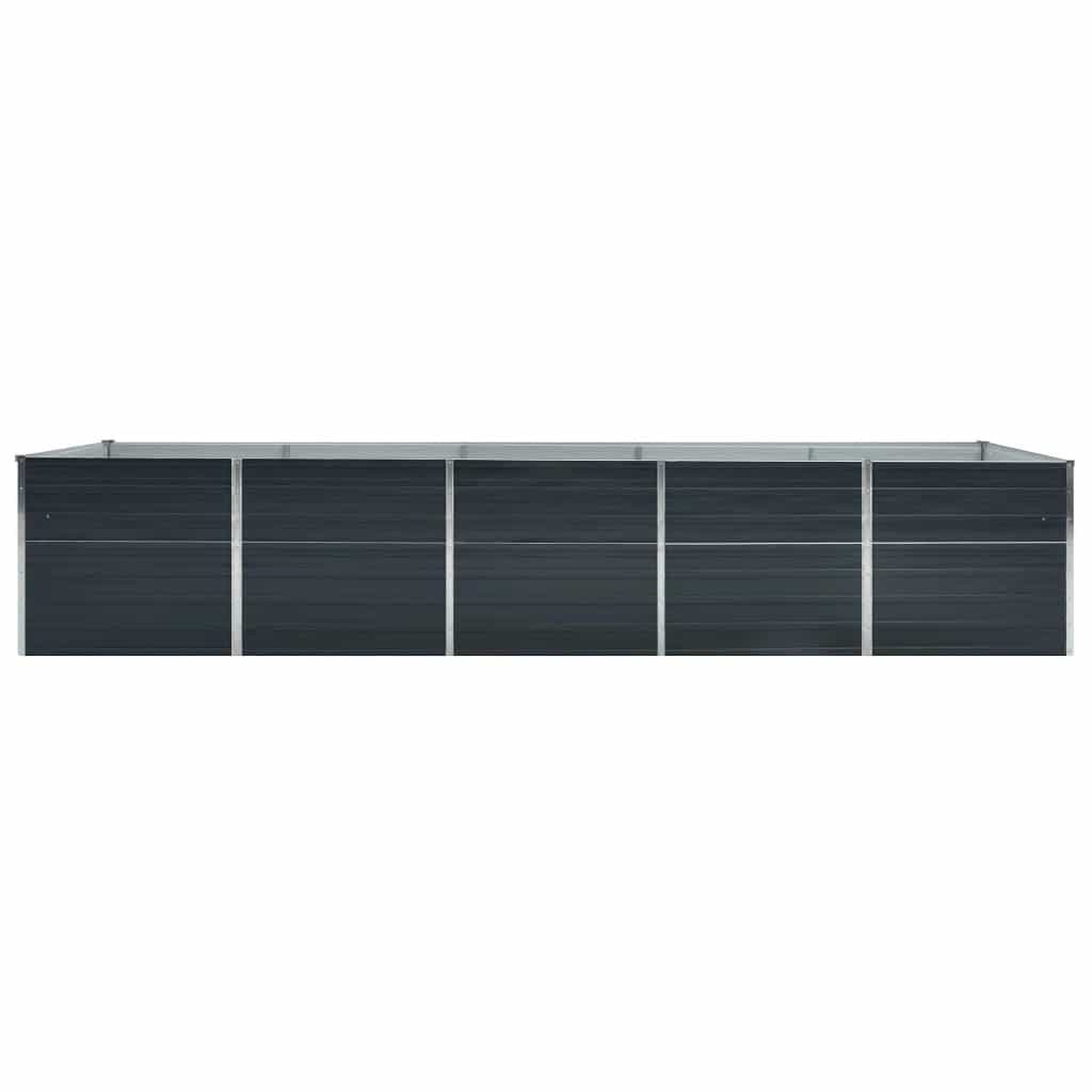 forhøjet plantekasse 400x80x77 cm galvaniseret stål antracitgrå