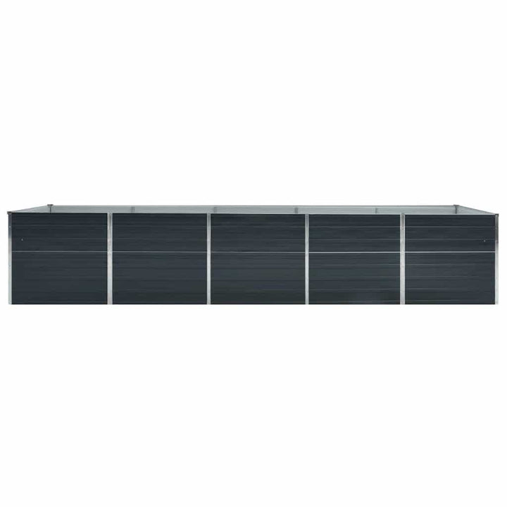 forhøjet plantekasse 400x80x77 cm galvaniseret stål antracitgrå