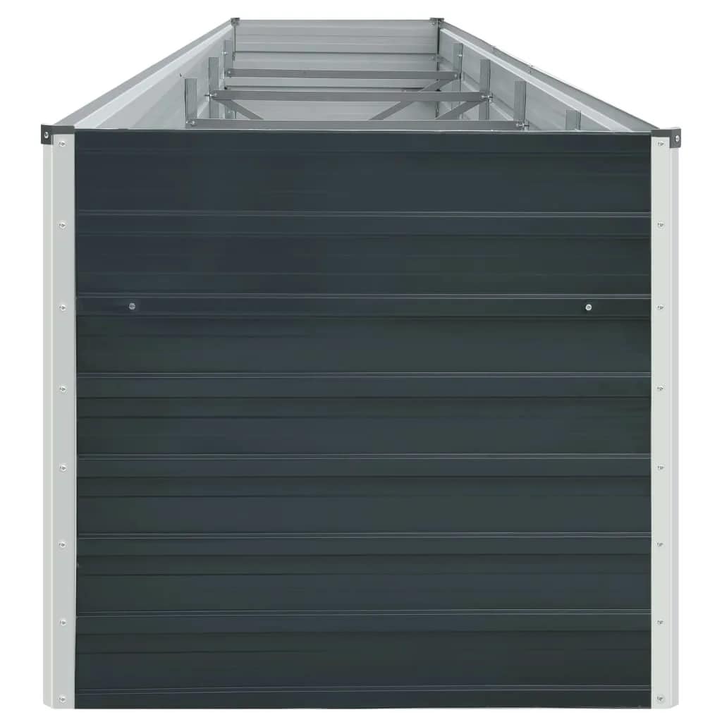 forhøjet plantekasse 400x80x77 cm galvaniseret stål antracitgrå