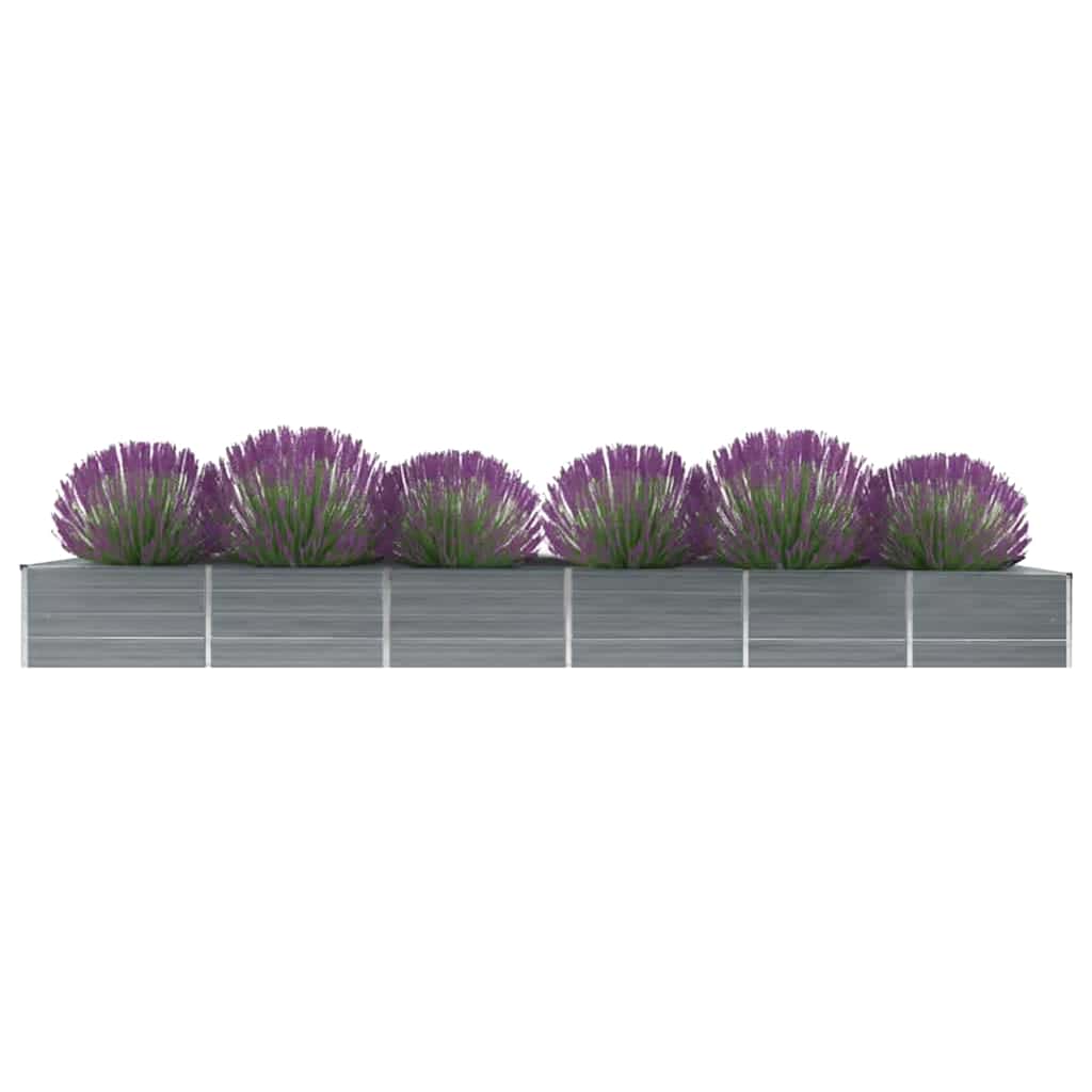 forhøjet plantekasse 480x80x45 cm galvaniseret stål grå