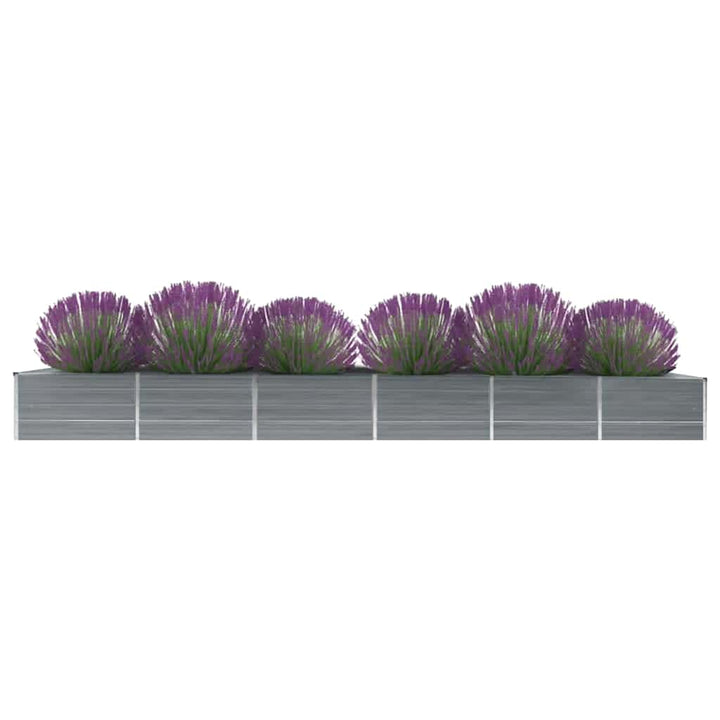forhøjet plantekasse 480x80x45 cm galvaniseret stål grå