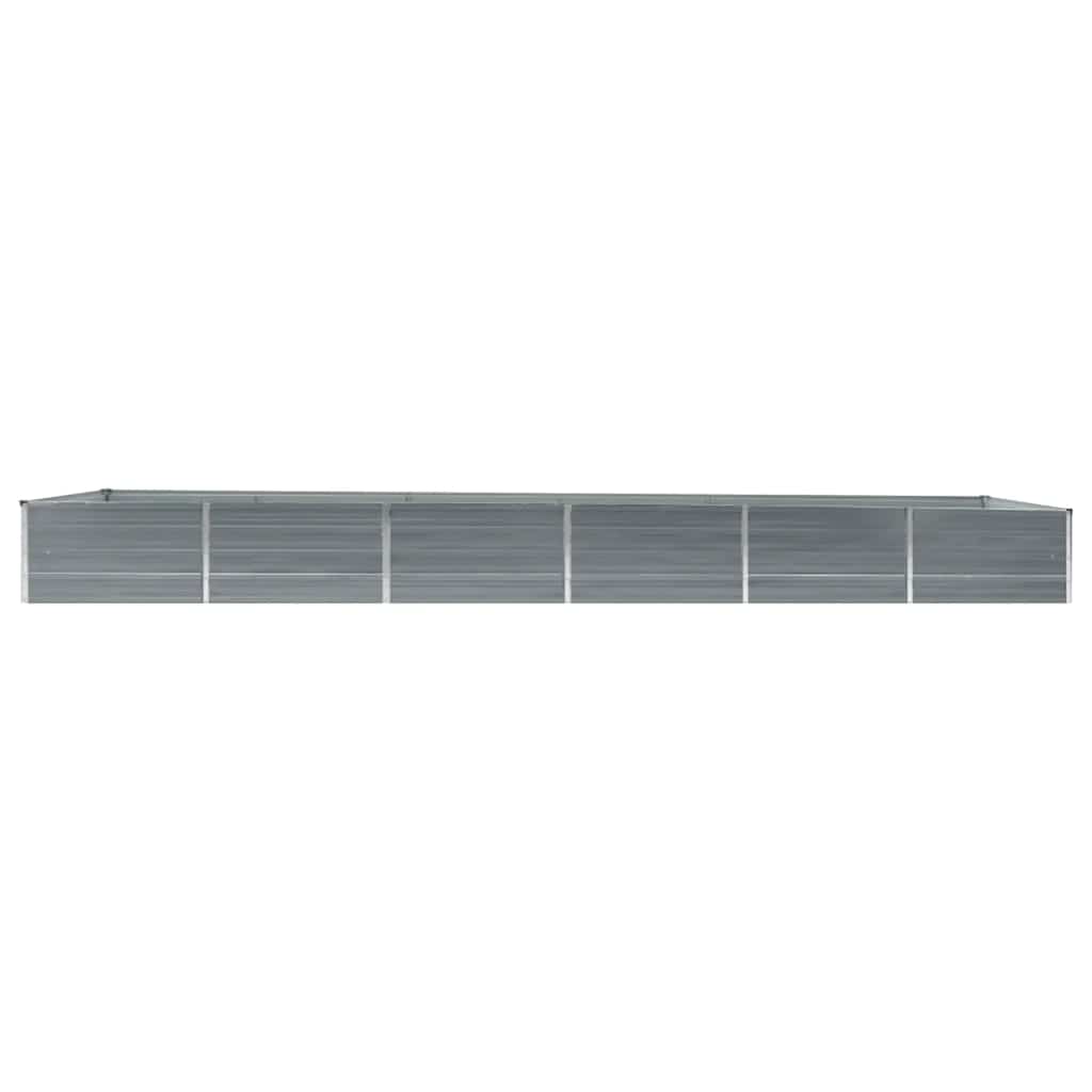 forhøjet plantekasse 480x80x45 cm galvaniseret stål grå