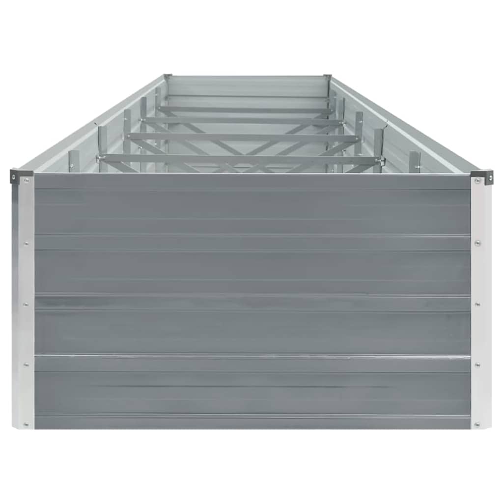 forhøjet plantekasse 480x80x45 cm galvaniseret stål grå