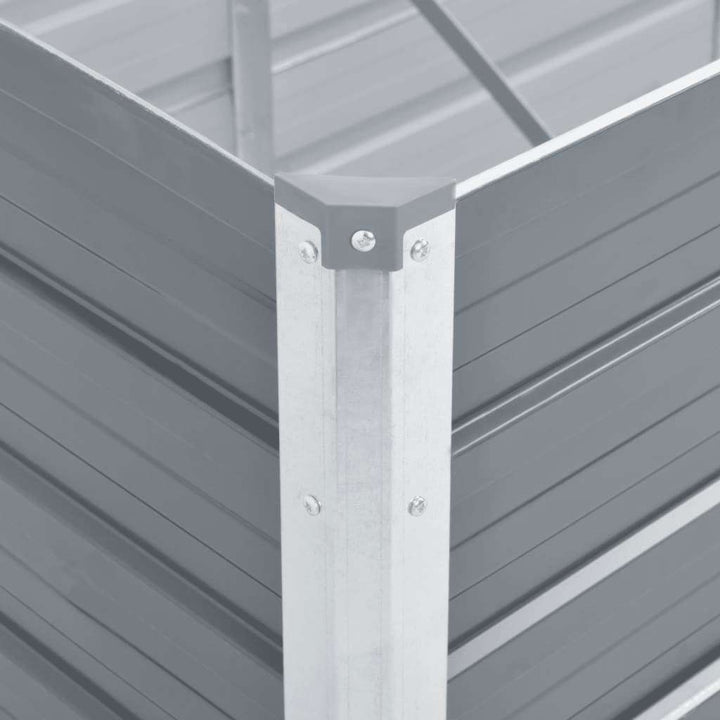 forhøjet plantekasse 480x80x45 cm galvaniseret stål grå