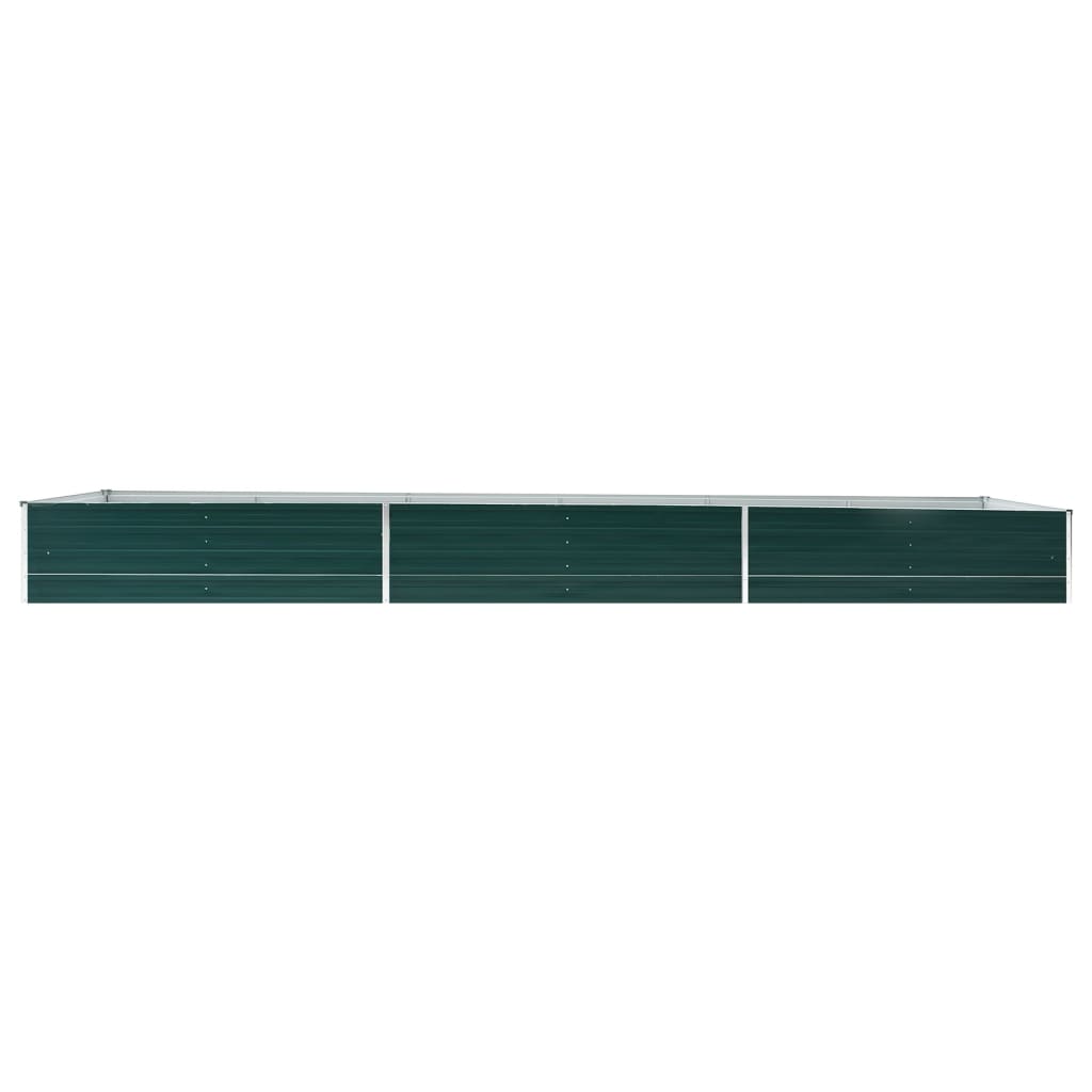 forhøjet plantekasse 480x80x45 cm galvaniseret stål grøn