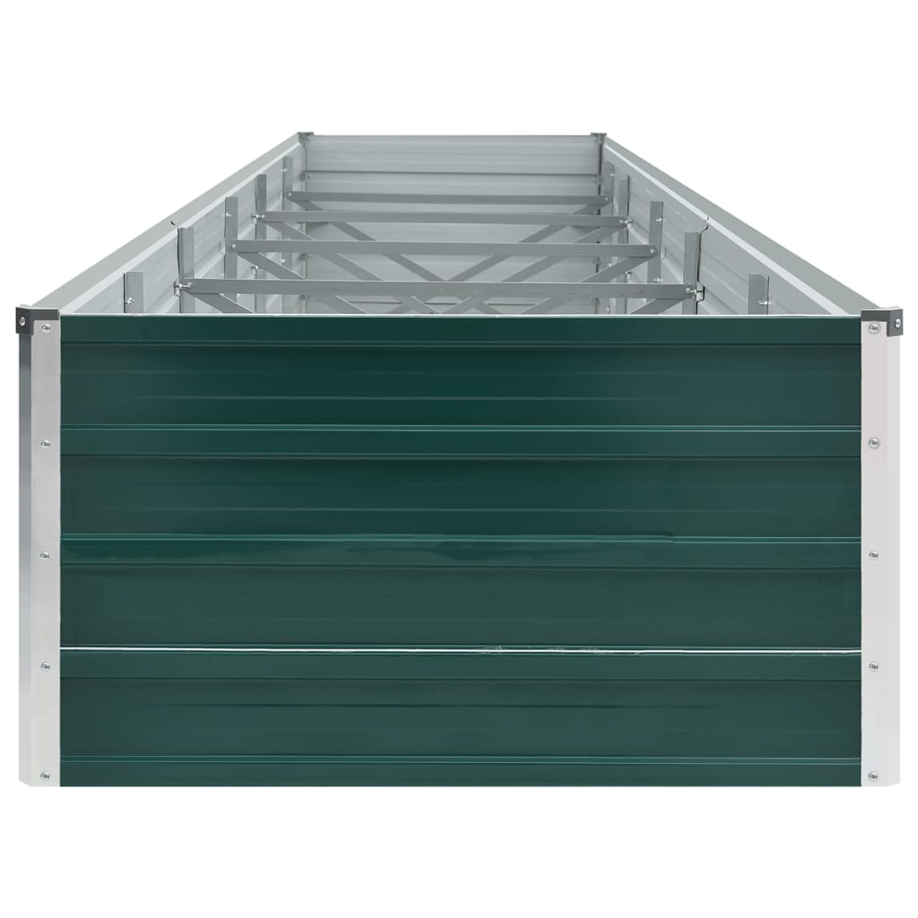 forhøjet plantekasse 480x80x45 cm galvaniseret stål grøn