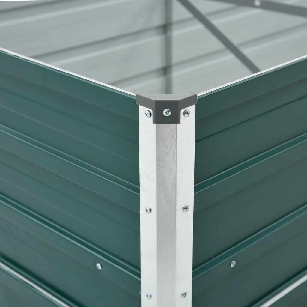 forhøjet plantekasse 480x80x45 cm galvaniseret stål grøn