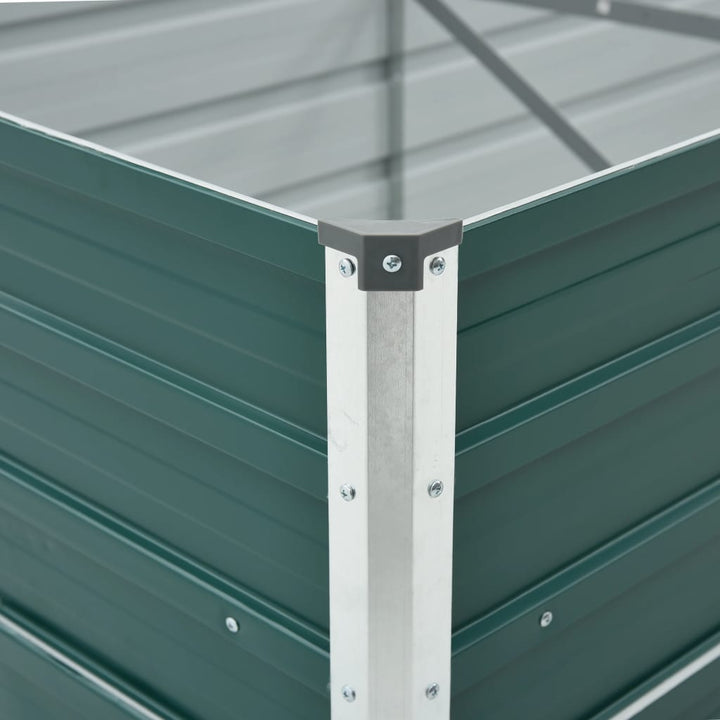 forhøjet plantekasse 480x80x45 cm galvaniseret stål grøn