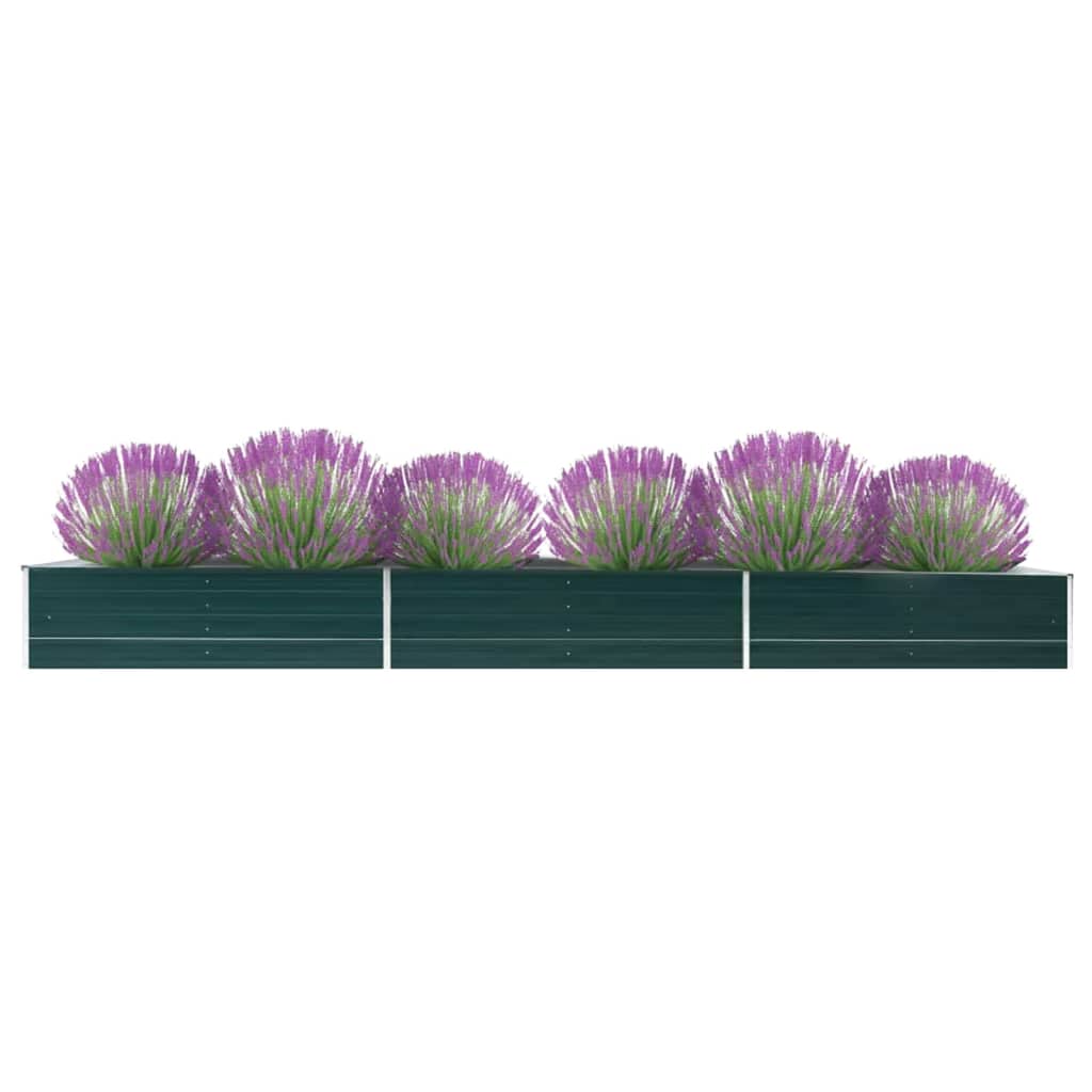 forhøjet plantekasse 480x80x45 cm galvaniseret stål grøn