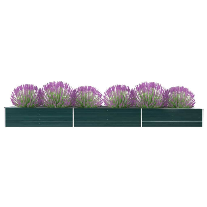 forhøjet plantekasse 480x80x45 cm galvaniseret stål grøn