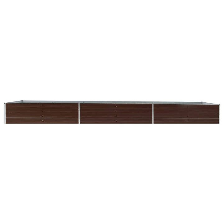 forhøjet plantekasse 480x80x45 cm galvaniseret stål brun