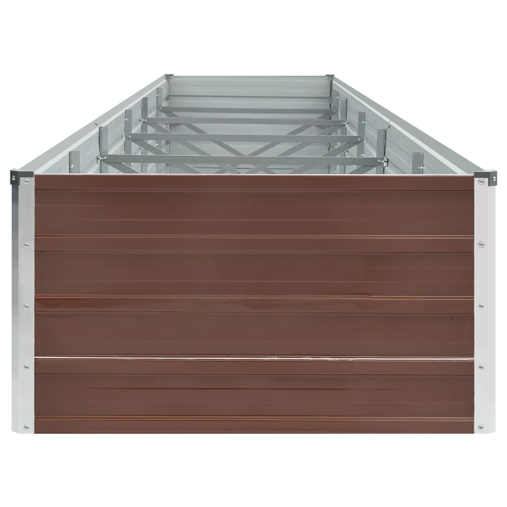 forhøjet plantekasse 480x80x45 cm galvaniseret stål brun