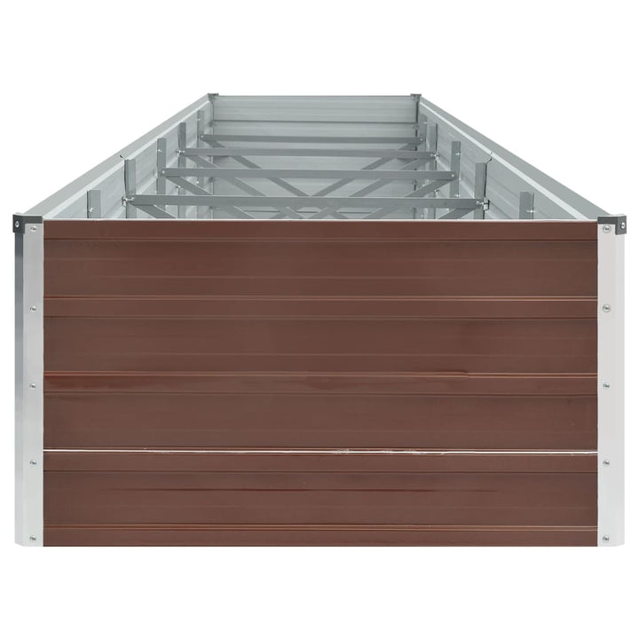 forhøjet plantekasse 480x80x45 cm galvaniseret stål brun