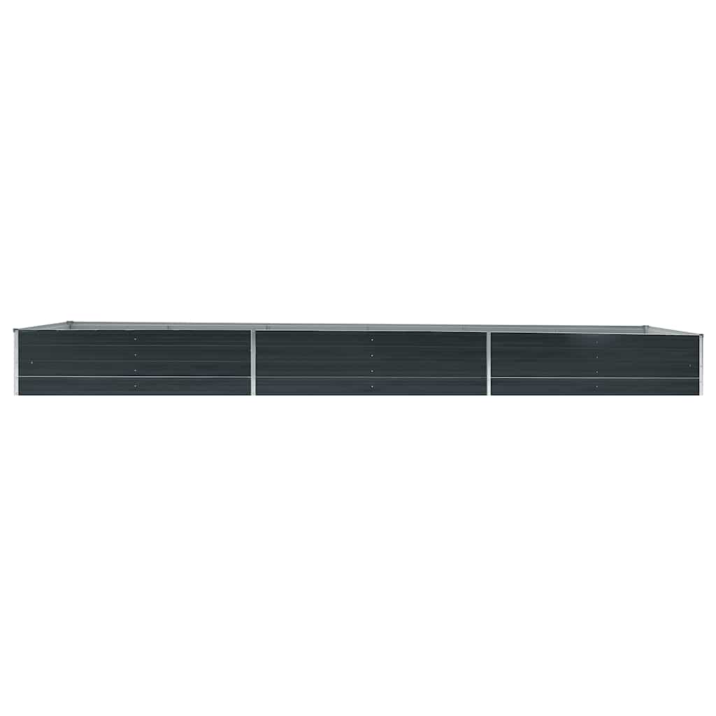 forhøjet plantekasse 480x80x45 cm galvaniseret stål antracitgrå