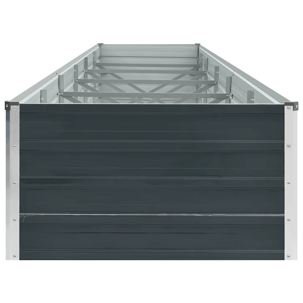 forhøjet plantekasse 480x80x45 cm galvaniseret stål antracitgrå