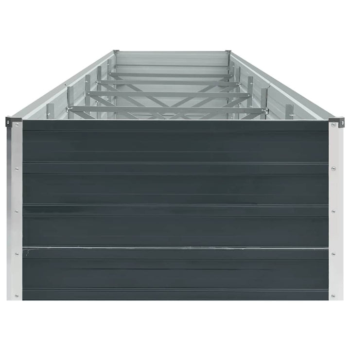 forhøjet plantekasse 480x80x45 cm galvaniseret stål antracitgrå