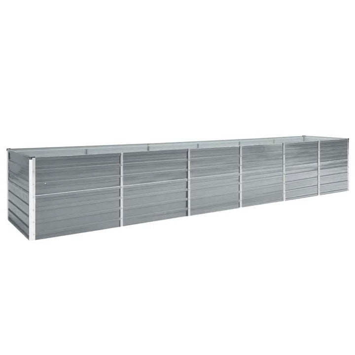forhøjet plantekasse 480x80x77 cm galvaniseret stål grå