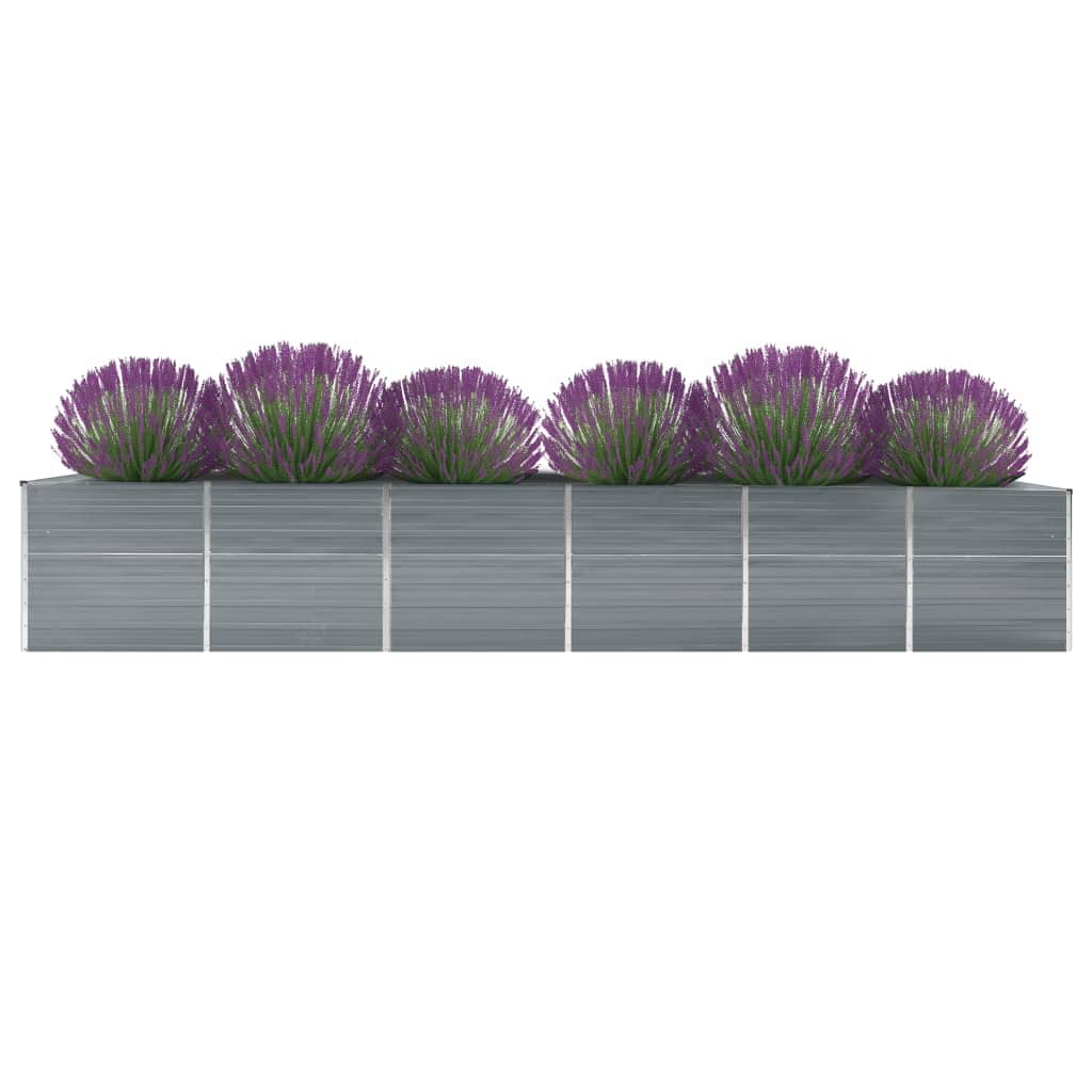 forhøjet plantekasse 480x80x77 cm galvaniseret stål grå