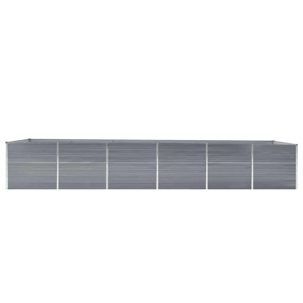 forhøjet plantekasse 480x80x77 cm galvaniseret stål grå