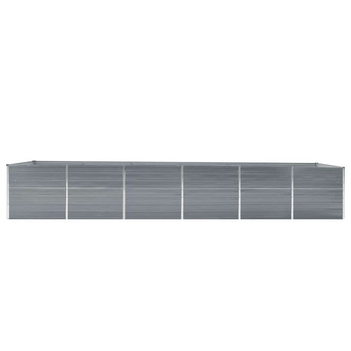 forhøjet plantekasse 480x80x77 cm galvaniseret stål grå