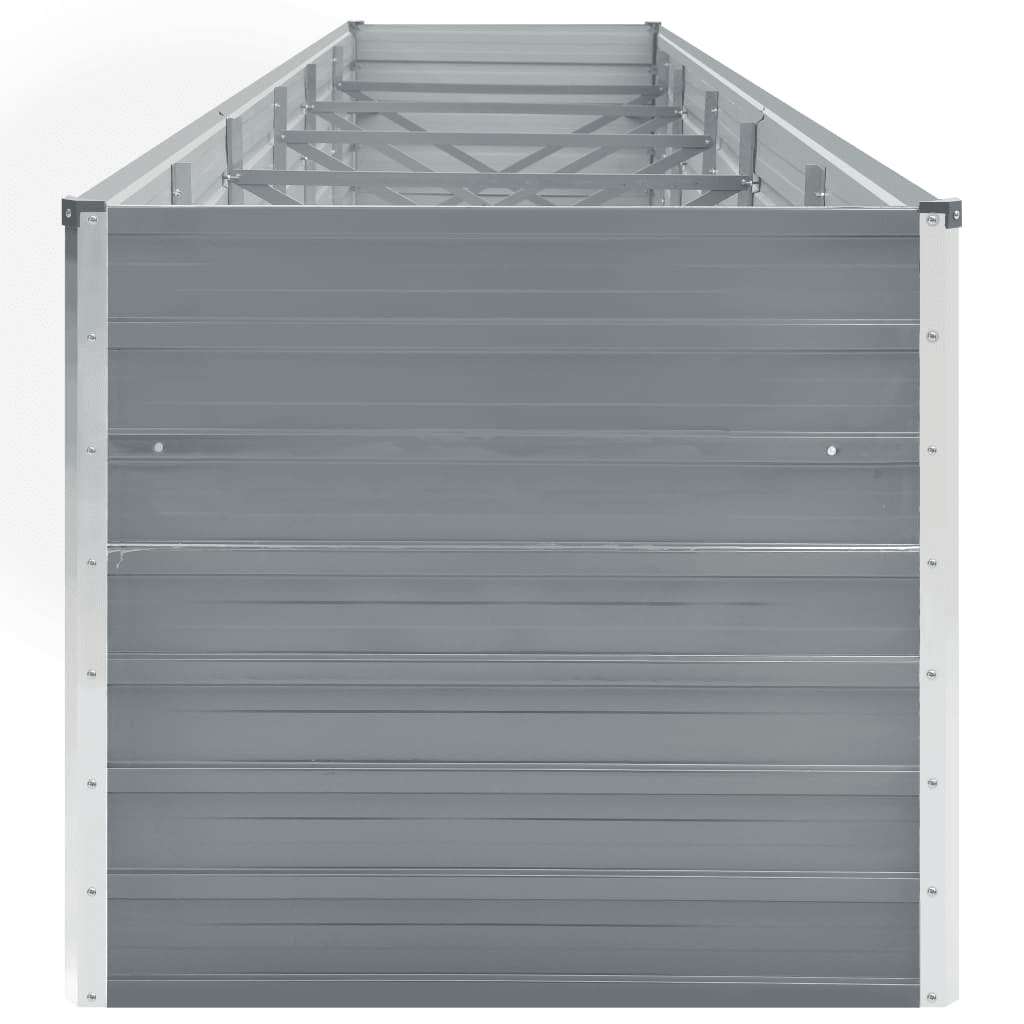 forhøjet plantekasse 480x80x77 cm galvaniseret stål grå