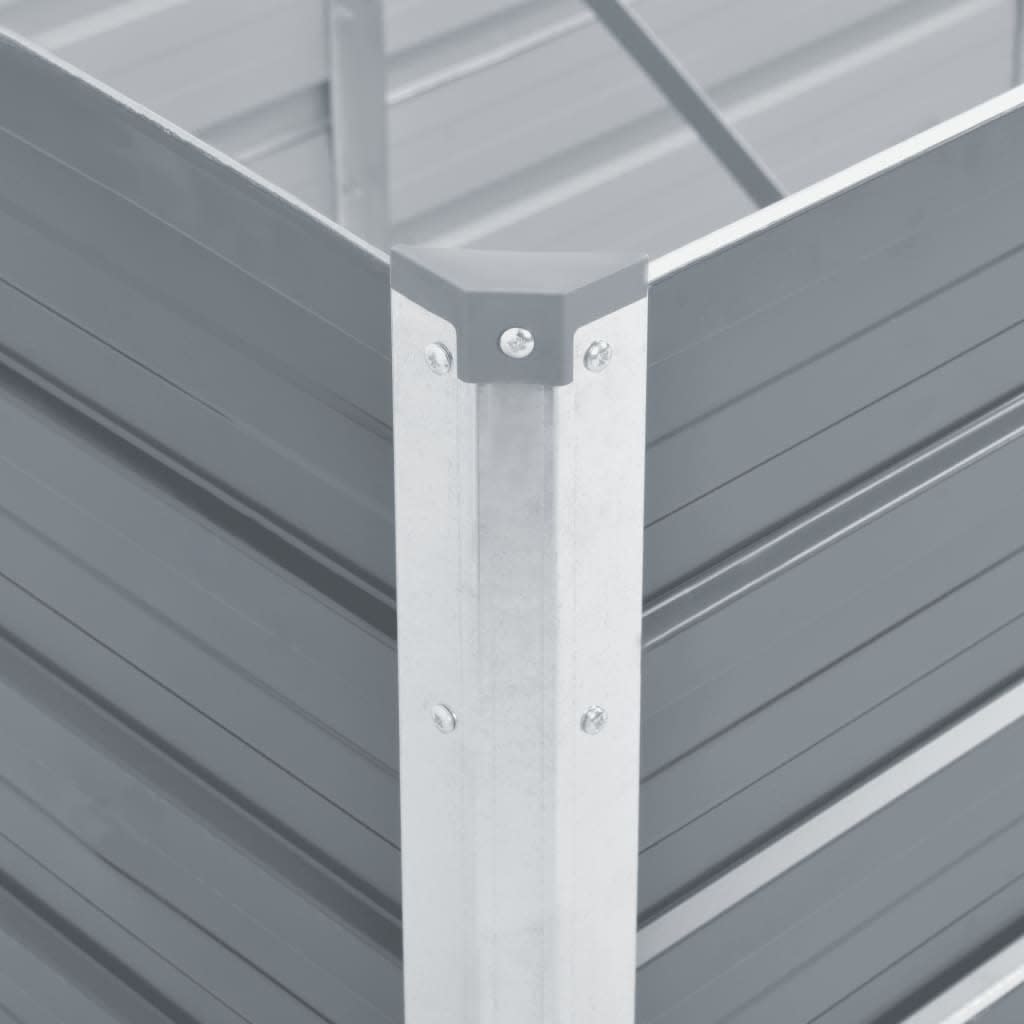 forhøjet plantekasse 480x80x77 cm galvaniseret stål grå