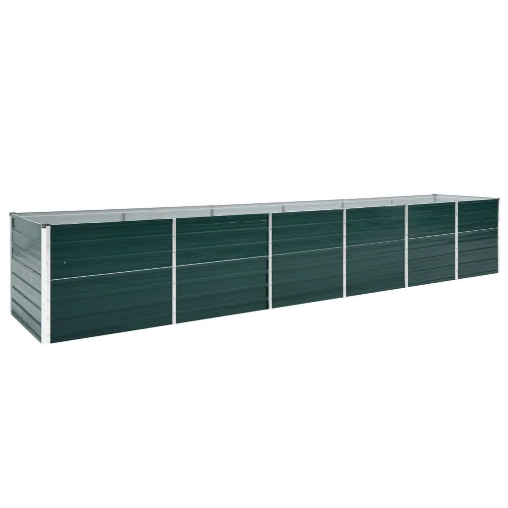forhøjet plantekasse 480x80x77 cm galvaniseret stål grøn