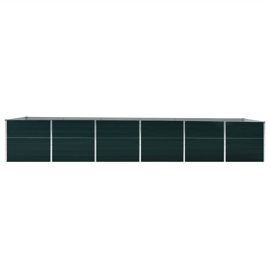 forhøjet plantekasse 480x80x77 cm galvaniseret stål grøn