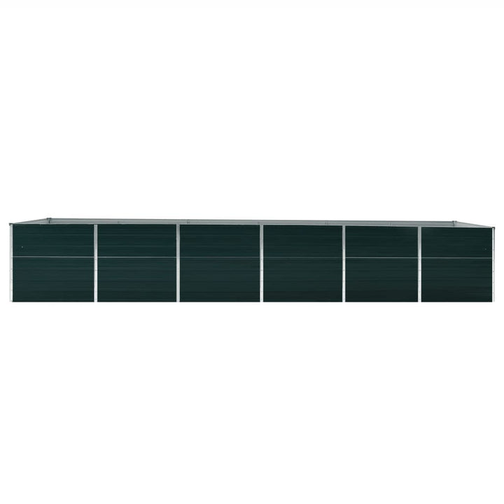 forhøjet plantekasse 480x80x77 cm galvaniseret stål grøn