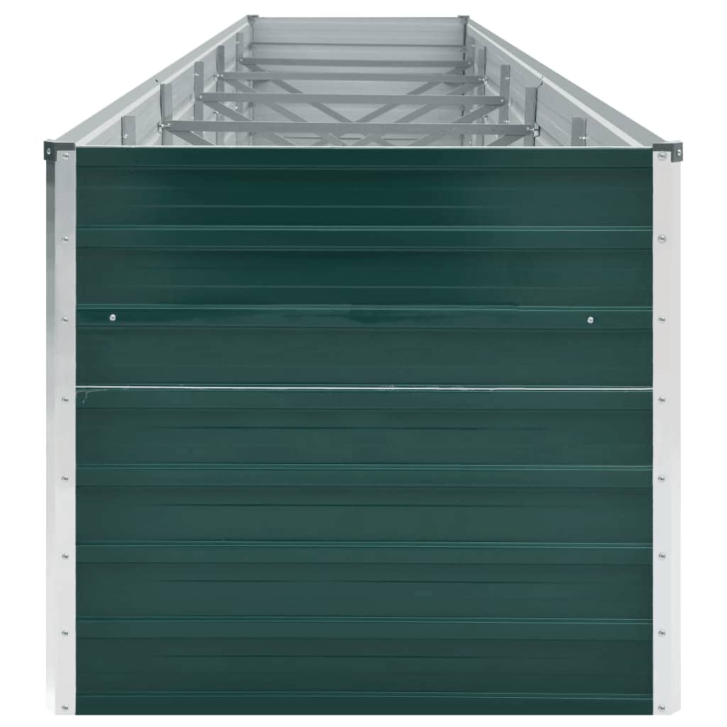forhøjet plantekasse 480x80x77 cm galvaniseret stål grøn