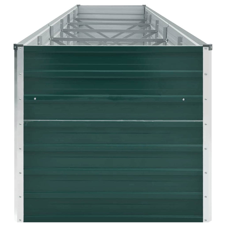 forhøjet plantekasse 480x80x77 cm galvaniseret stål grøn