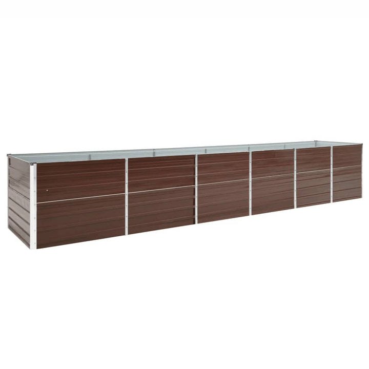 forhøjet plantekasse 480x80x77 cm galvaniseret stål brun