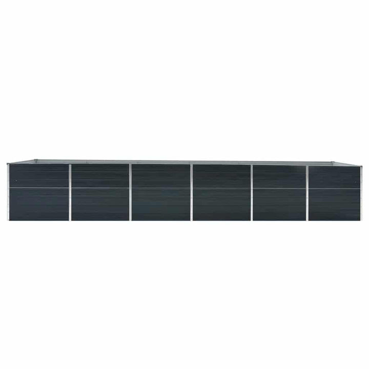 forhøjet plantekasse 480x80x77 cm galvaniseret stål antracitgrå