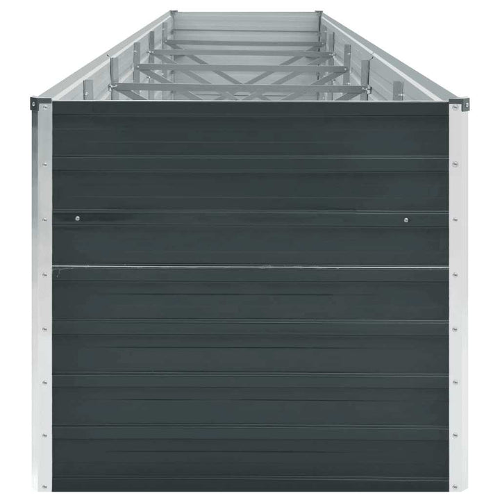 forhøjet plantekasse 480x80x77 cm galvaniseret stål antracitgrå