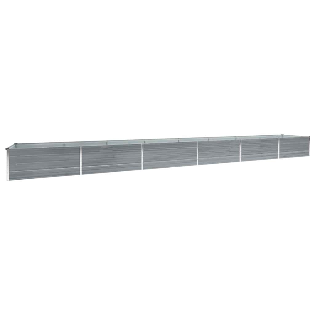 hævet plantekasse 600x80x45 cm galvaniseret stål grå