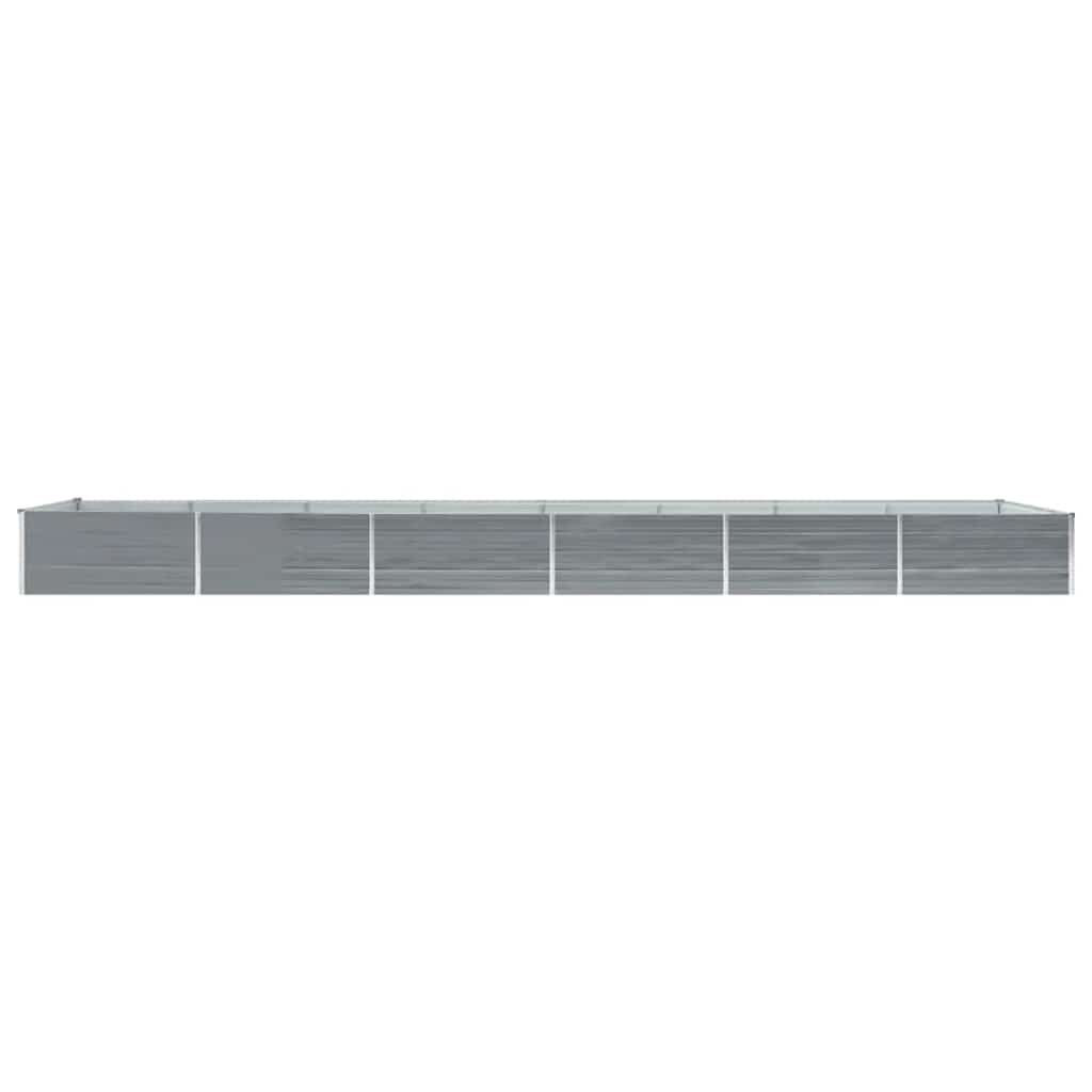 hævet plantekasse 600x80x45 cm galvaniseret stål grå