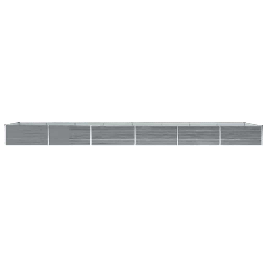 hævet plantekasse 600x80x45 cm galvaniseret stål grå
