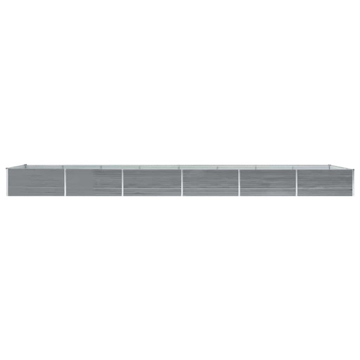 hævet plantekasse 600x80x45 cm galvaniseret stål grå