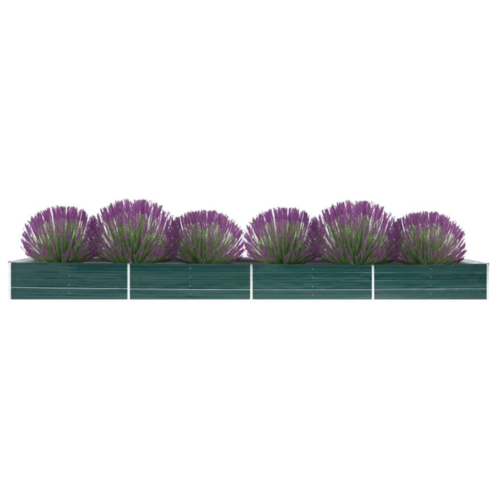hævet plantekasse 600x80x45 cm galvaniseret stål grøn