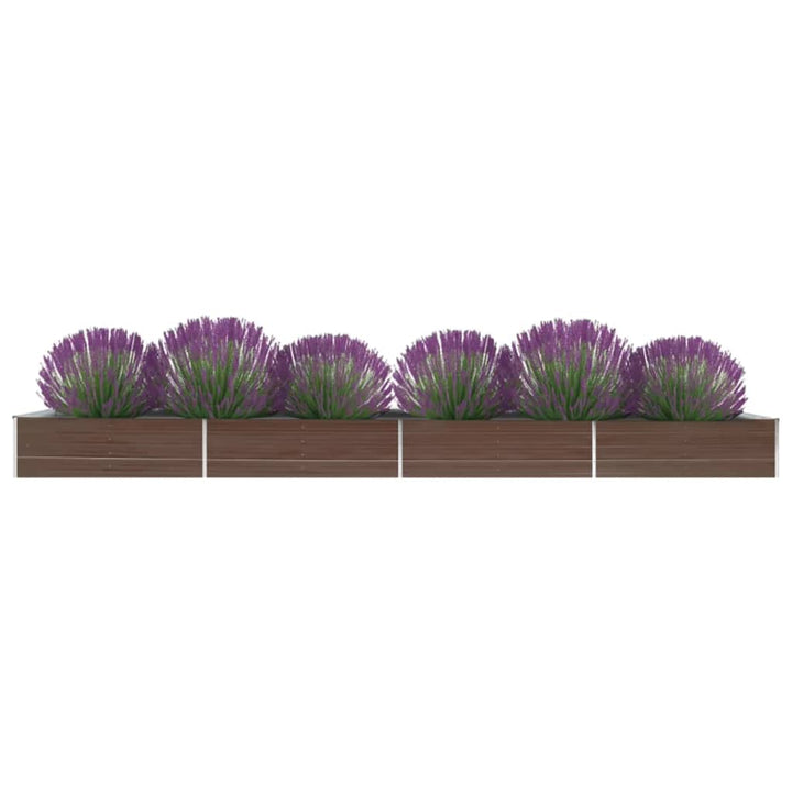 plantekasse 600x80x45 cm galvaniseret stål brun