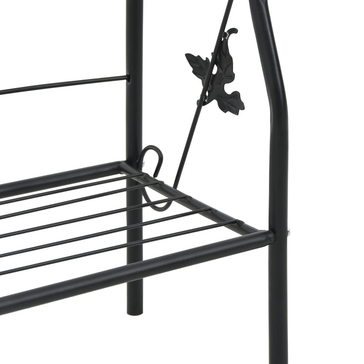 plantestativ med 3 hylder 52x28x128 cm jern sort