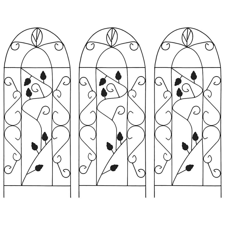 plantestativer 3 stk. 40x100 cm jern sort