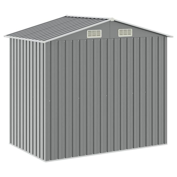 haveskur med reol 205x130x183 cm jern grå