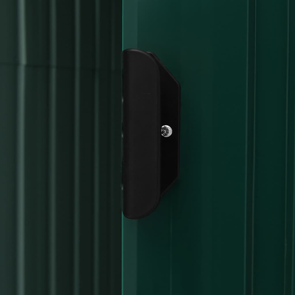 haveskur med reol 205x130x183 cm jern grøn