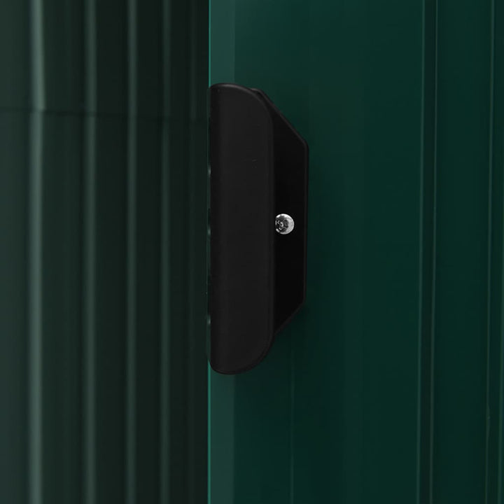 haveskur med reol 205x130x183 cm jern grøn