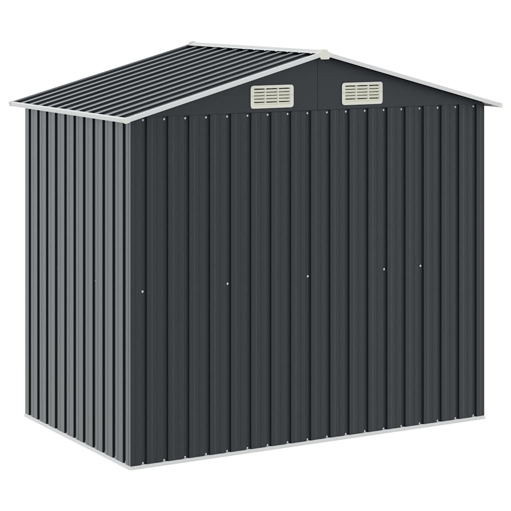 haveskur med reol 205x130x183 cm jern antracitgrå